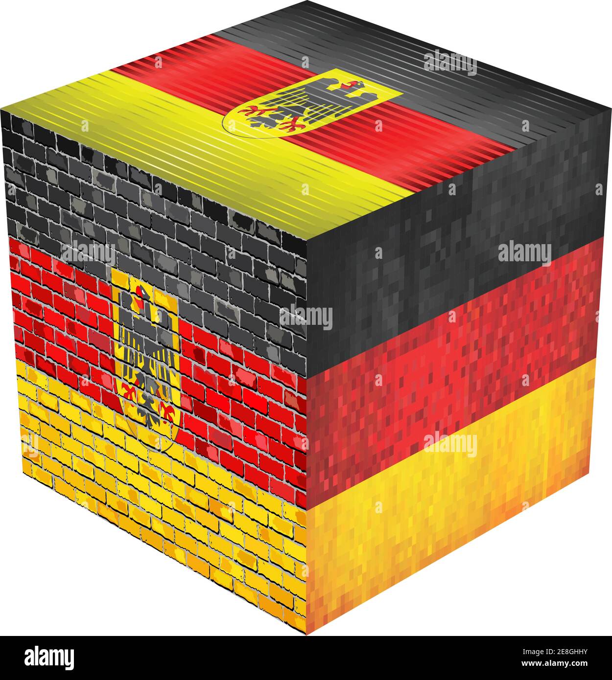 Deutschland Cube - Illustration, Abstraktes Grunge Mosaik Flagge von Deutschland Stock Vektor