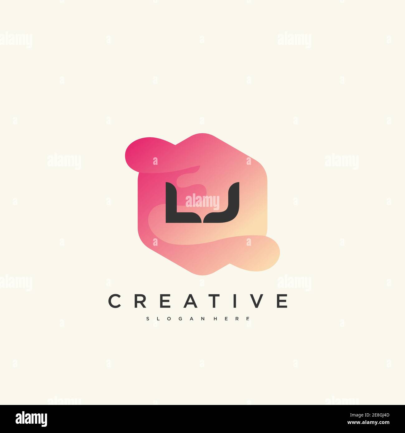 LJ Initial Letter Logo Symbol Design Vorlage Elemente mit Welle Farbenfroh Stock Vektor