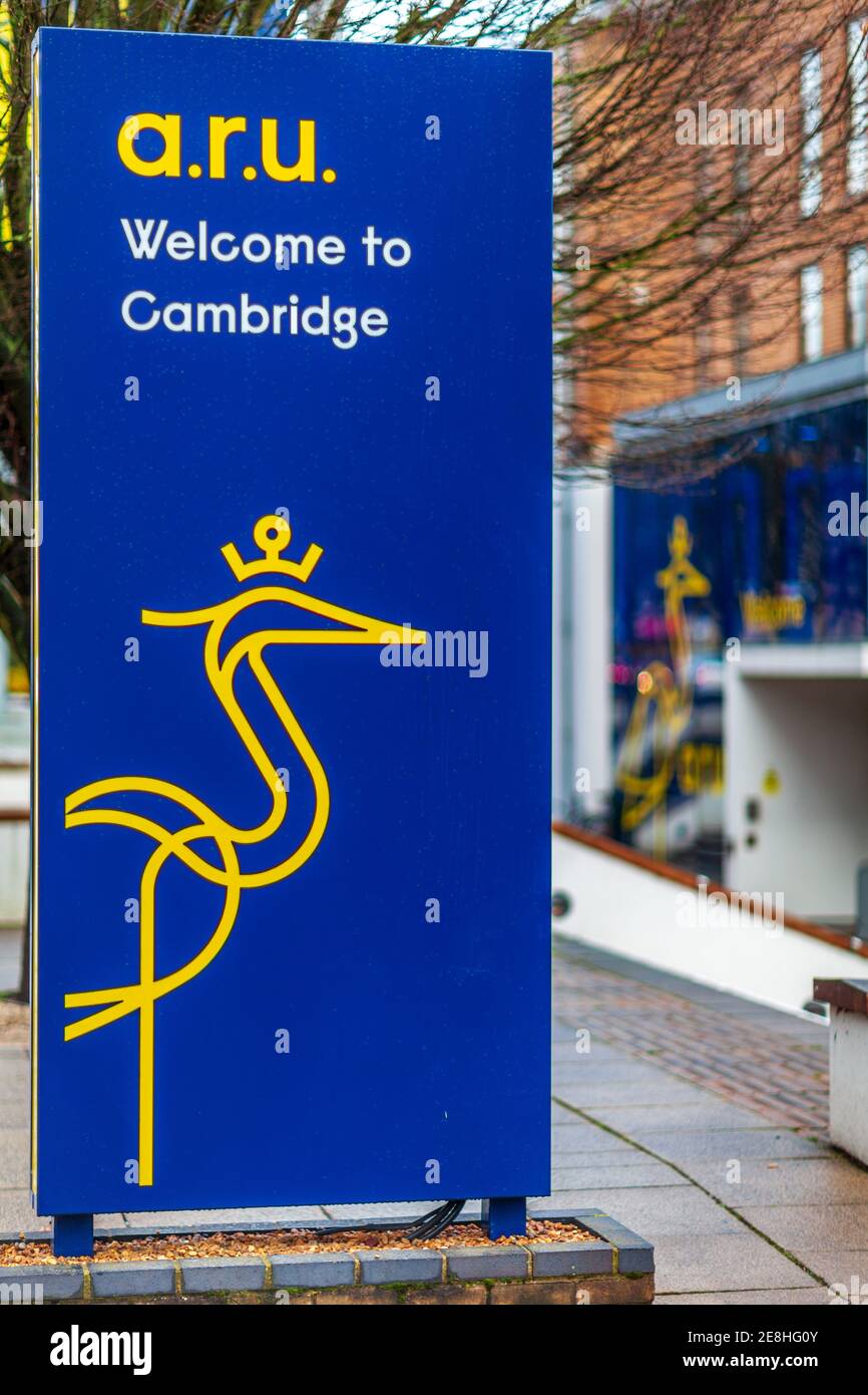 ARU Anglia Ruskin University Cambridge Campus Haupteingang am East Road Campus Cambridge. Stockfoto