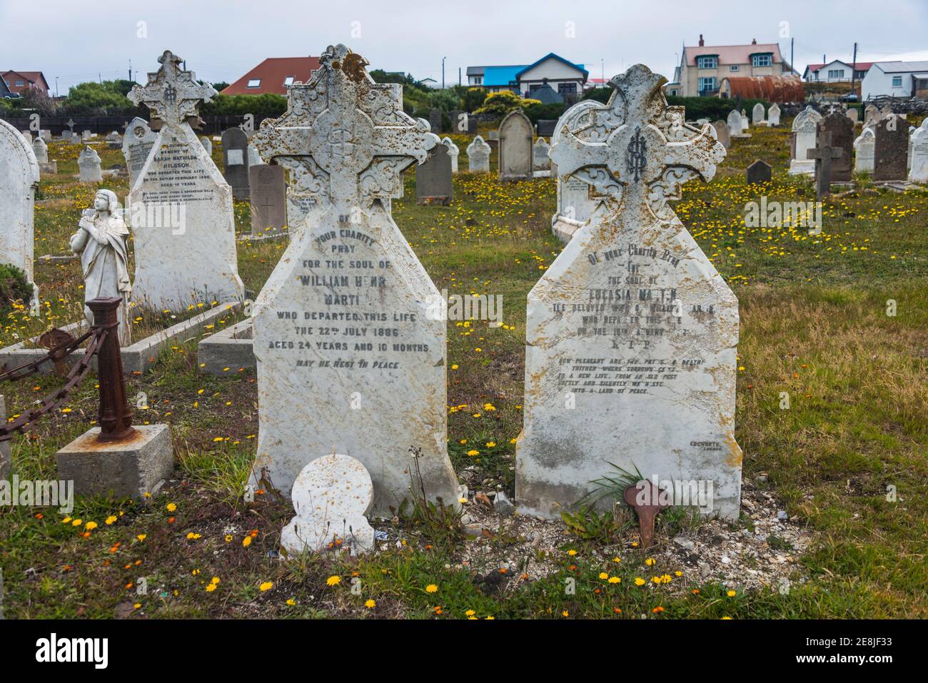 Friedhof in Stanley Hauptstadt der Falklands, Südamerika Stockfoto