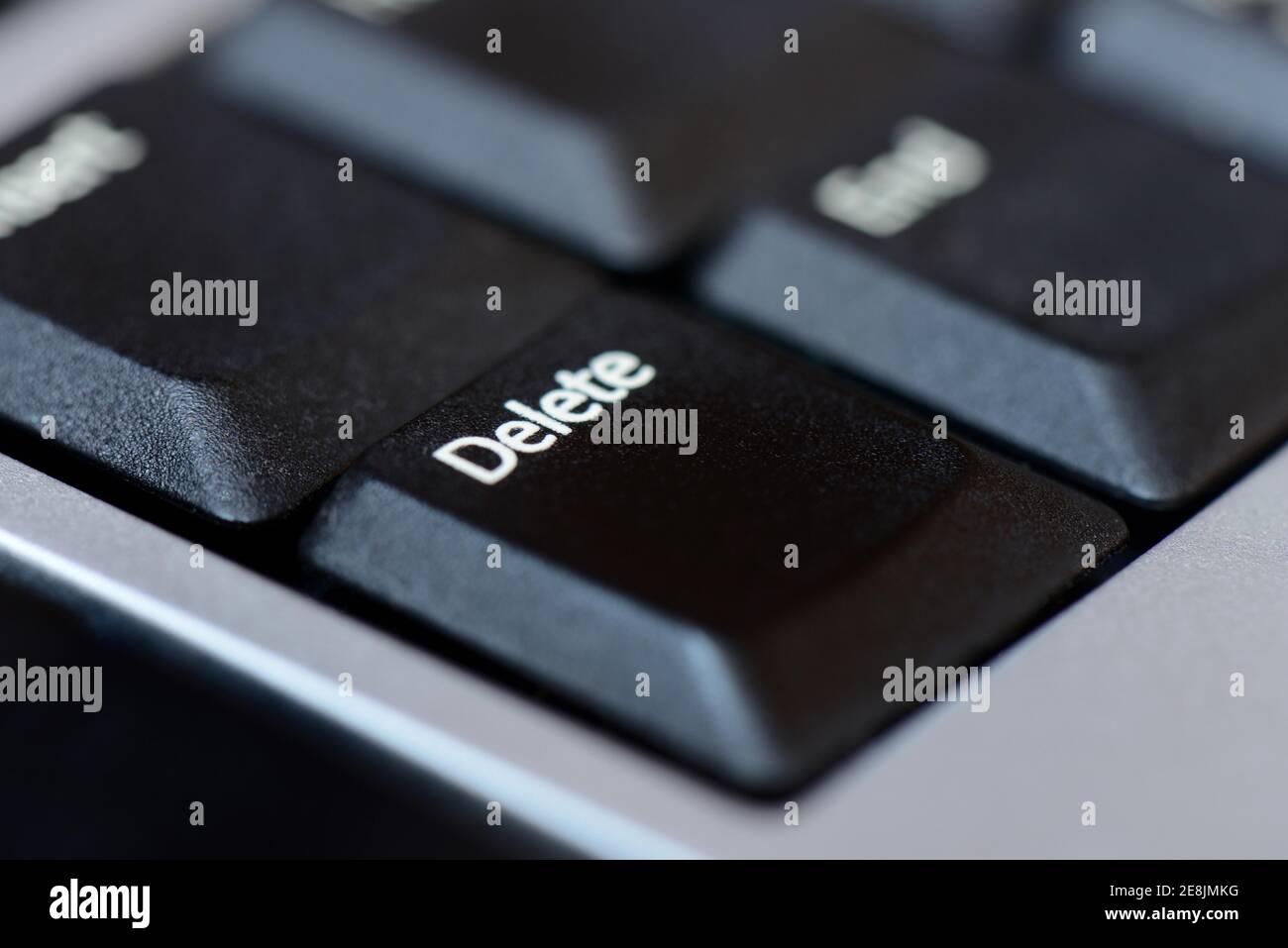 Computertastatur mit Löschzeichen, Löschtaste Stockfoto