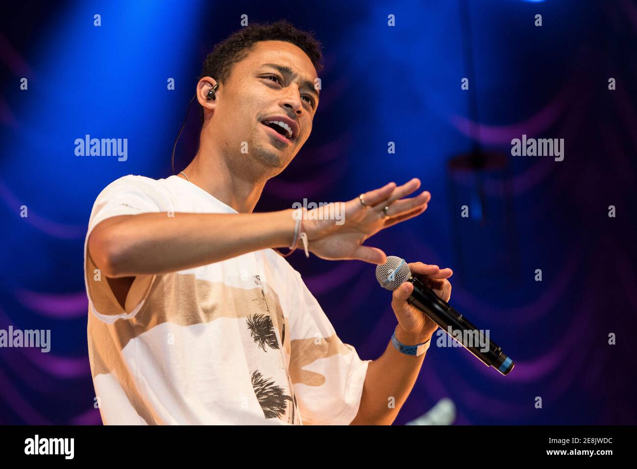 Loyle Carner tritt Jorja Smith als Teil der Summer Series im Somerset House - London auf. Stockfoto