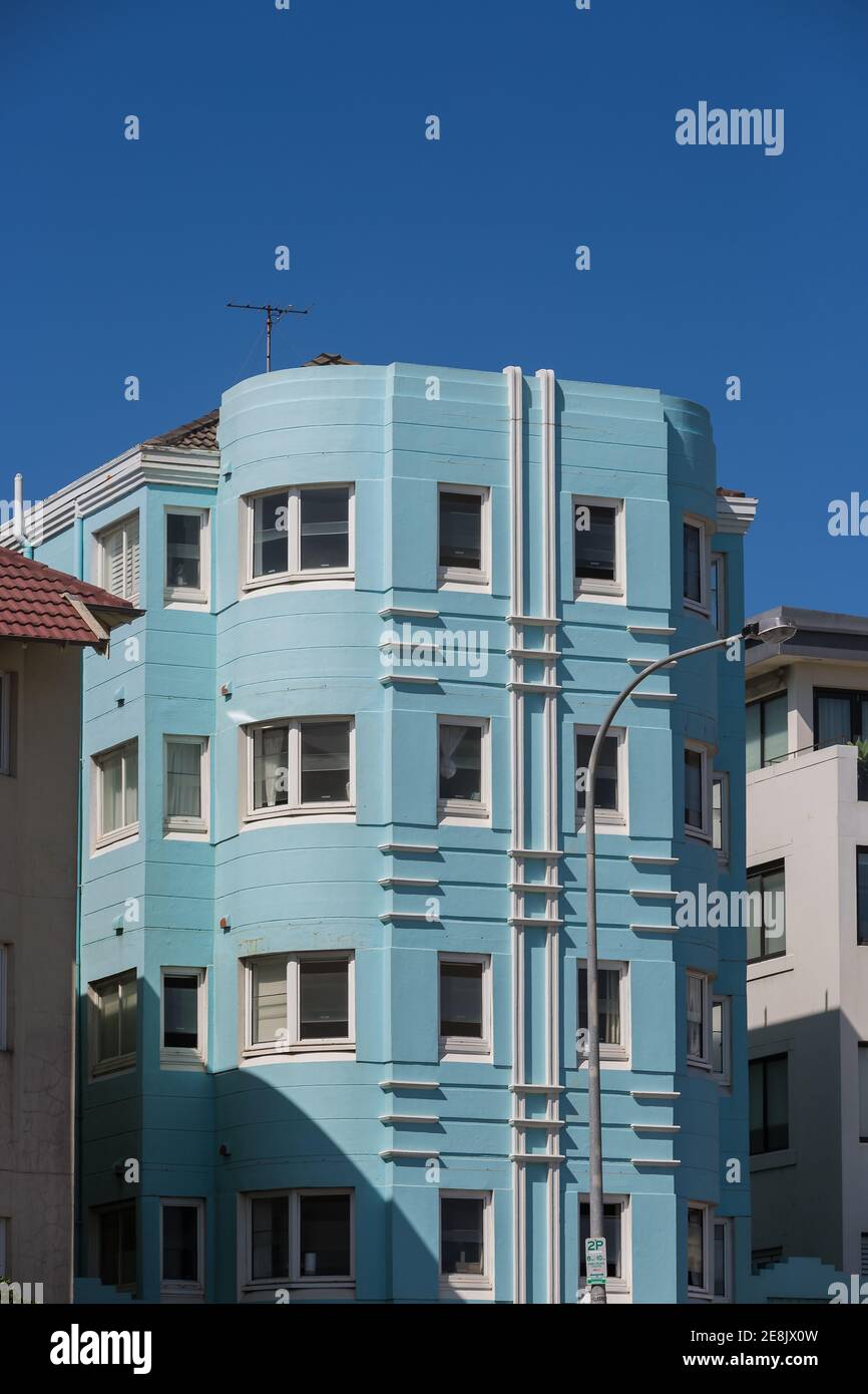 Sydney, Australien. Sunday124. Januar 2021 Art déco-Apartments mit Blick auf Bondi Beach, Sydney, Australien. Stockfoto