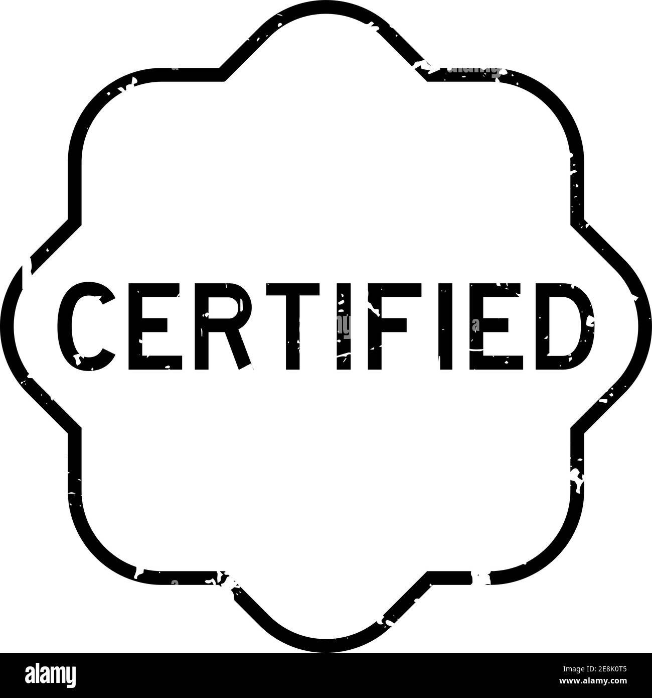 Grunge schwarz zertifizierter Wort Gummi-Siegel Stempel auf weißem Hintergrund Stock Vektor