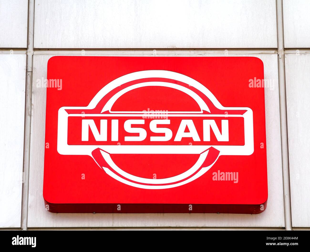 Ankara, Türkei : Logo und Beschilderung eines Nissan Auto und SUV Händler. Nissan ist Teil der Renault-Nissan Allianz Stockfoto