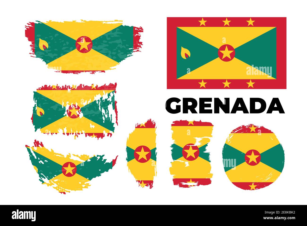 Grenada-Flagge. Isolierte Nationalflagge von Grenada. Stock Vektor