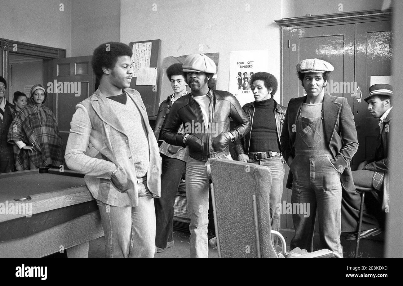 Die Real Thing British Black Soul Gruppe in Toxteth Liverpool 8 im Jahr 1977 Stockfoto