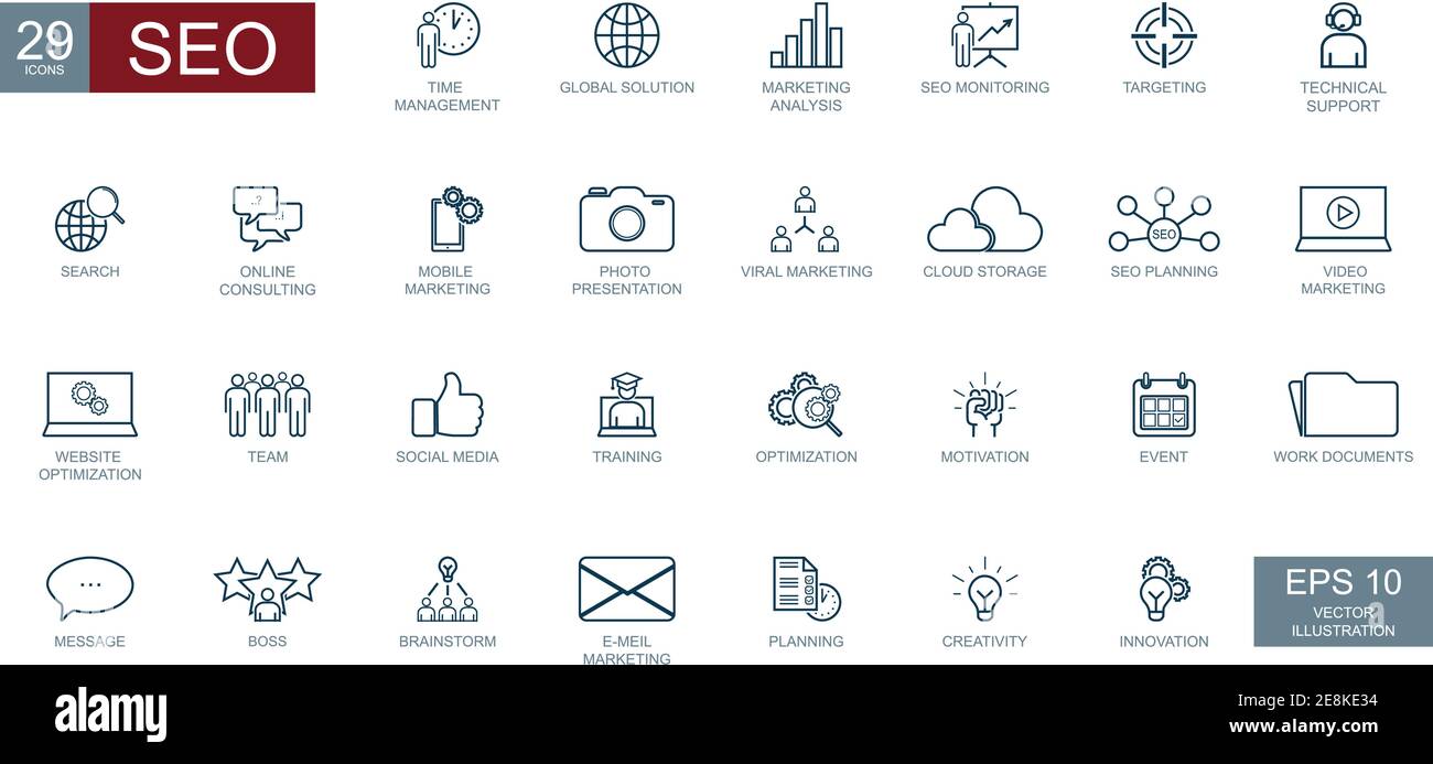 Big Conceptual Business Set von 29 CEO Icons - Vector Abbildung Stock Vektor