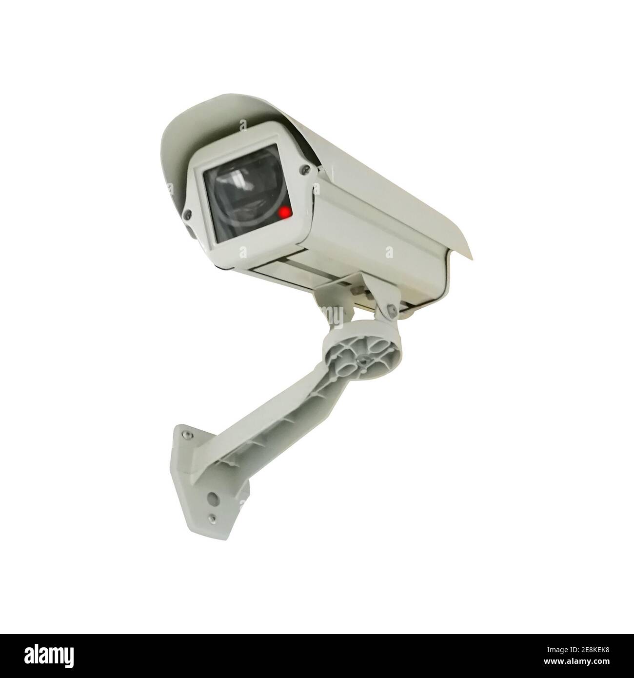 CCTV-Kamera isoliert auf weißem Hintergrund mit Beschneidungspfad. Stockfoto