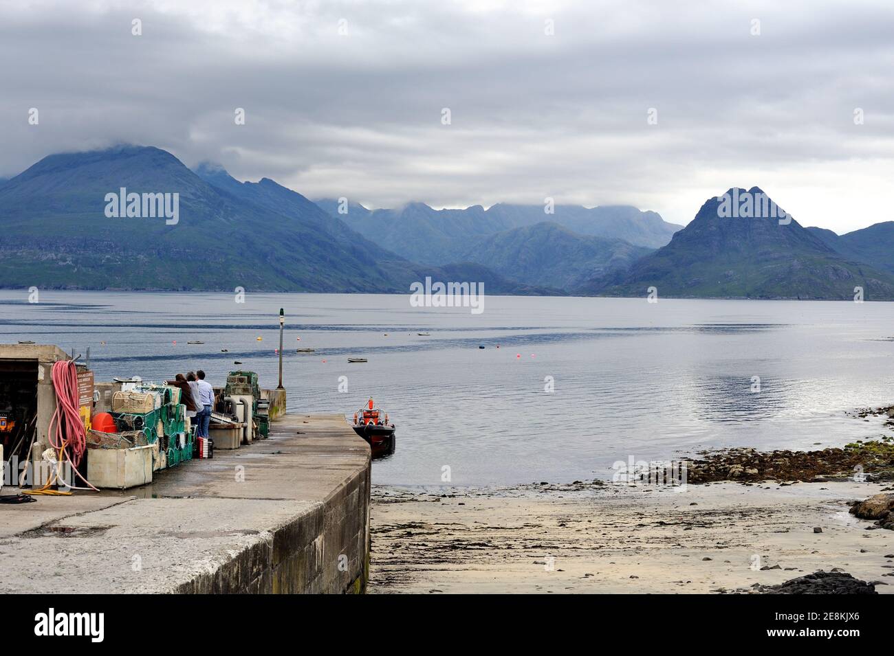 Die Cullin Berge von Elgol, Isle of Skye aus gesehen Stockfoto