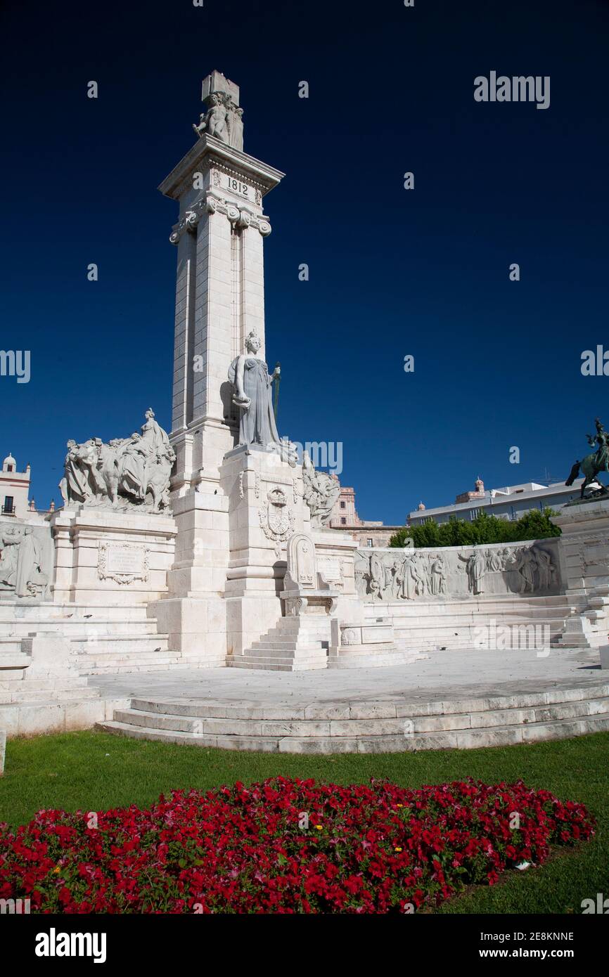 Denkmal im Park, Cadiz, Spanien Stockfoto