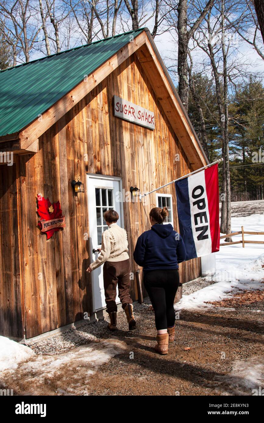 North Conway, New Hampshire, Usa, 100 Acres Woods, Sugar Shack, Chocolate Festival, Stockfoto