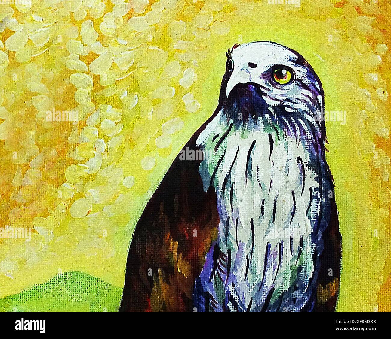 Kunst, Malerei, Hintergründe für Design, ölfarbener Adlervogel aus thailand Stockfoto