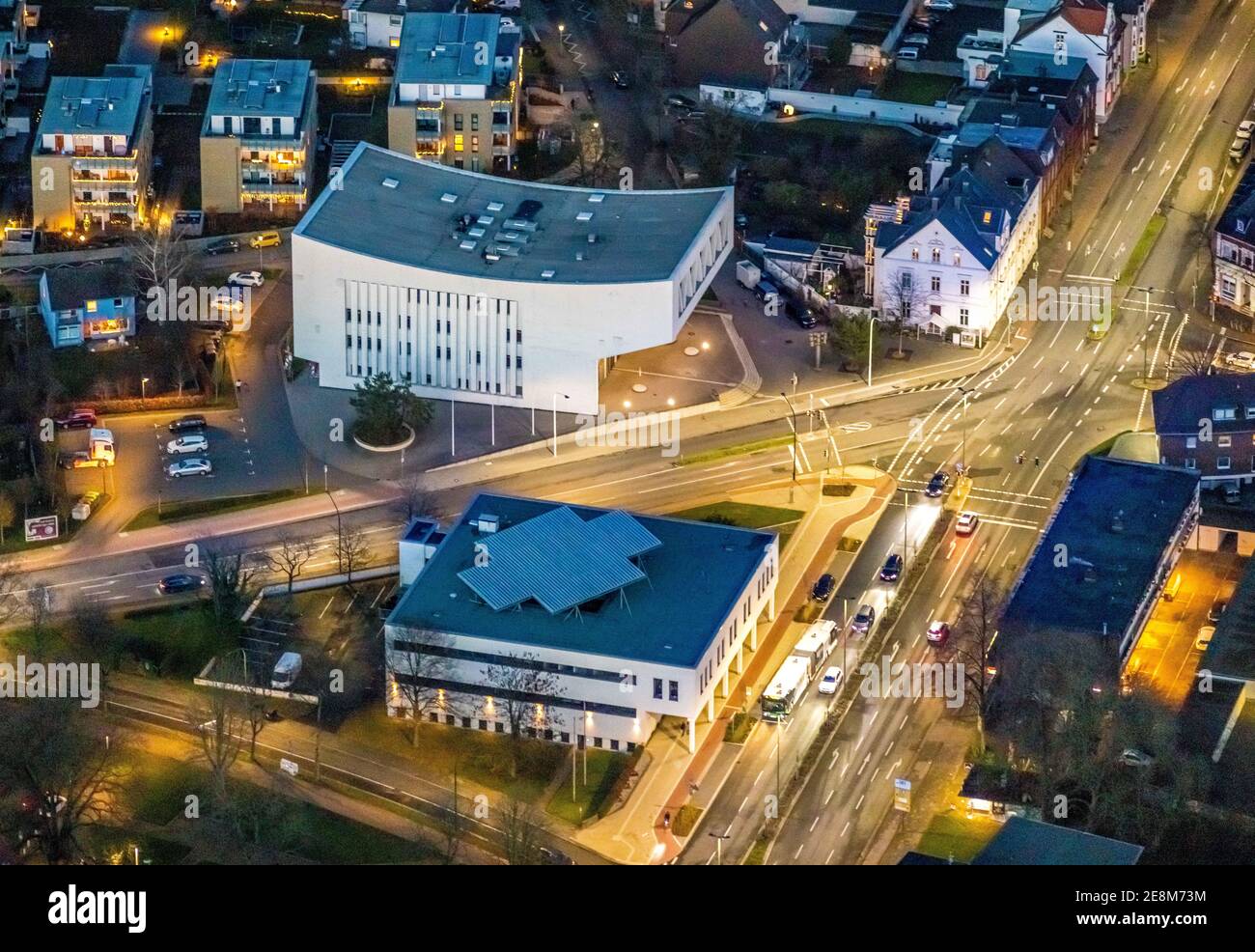 Luftaufnahme, Hamm Municipal Music School, p:os handels gmbh, Kolpingstraße, Nordring, Ostenallee, Mitte, Hamm, Ruhrgebiet, Nordrhein-Westfalen, Germ Stockfoto