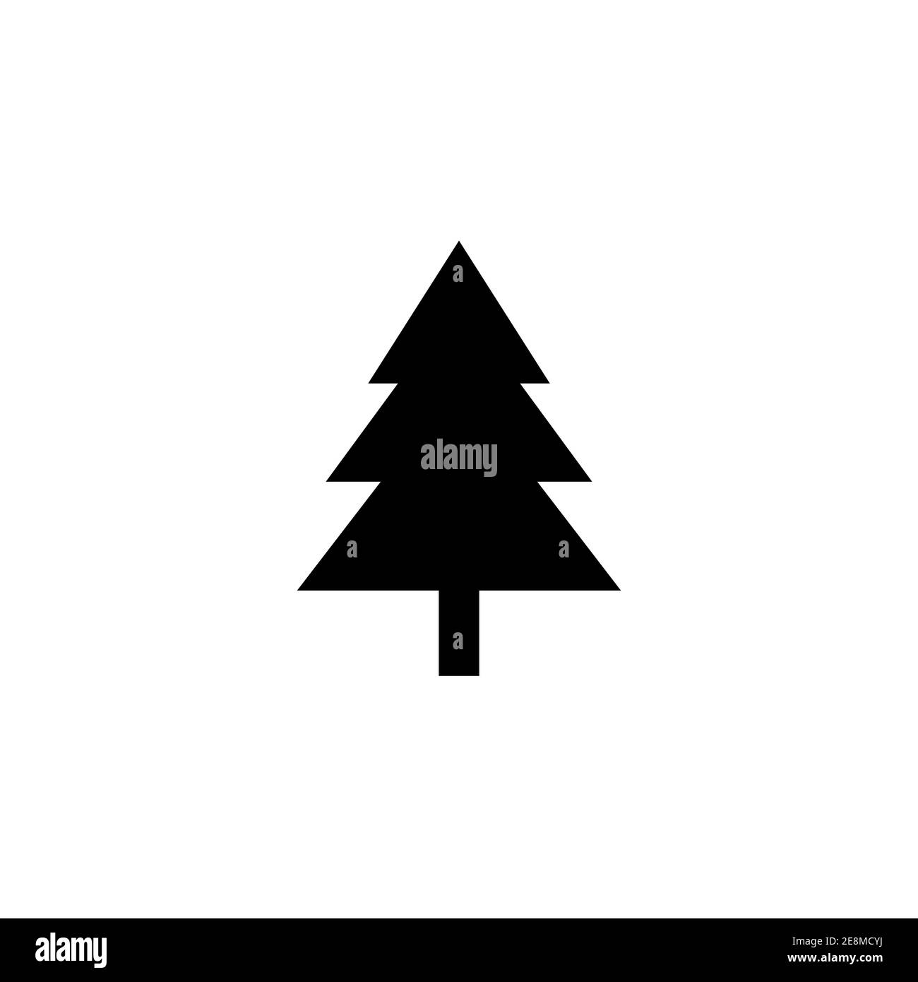 Weihnachtsbaum-Ikone. Baum Silhouette Vektor-Illustration isoliert auf weiß. Gliederungselement für das neue Jahr. Stock Vektor