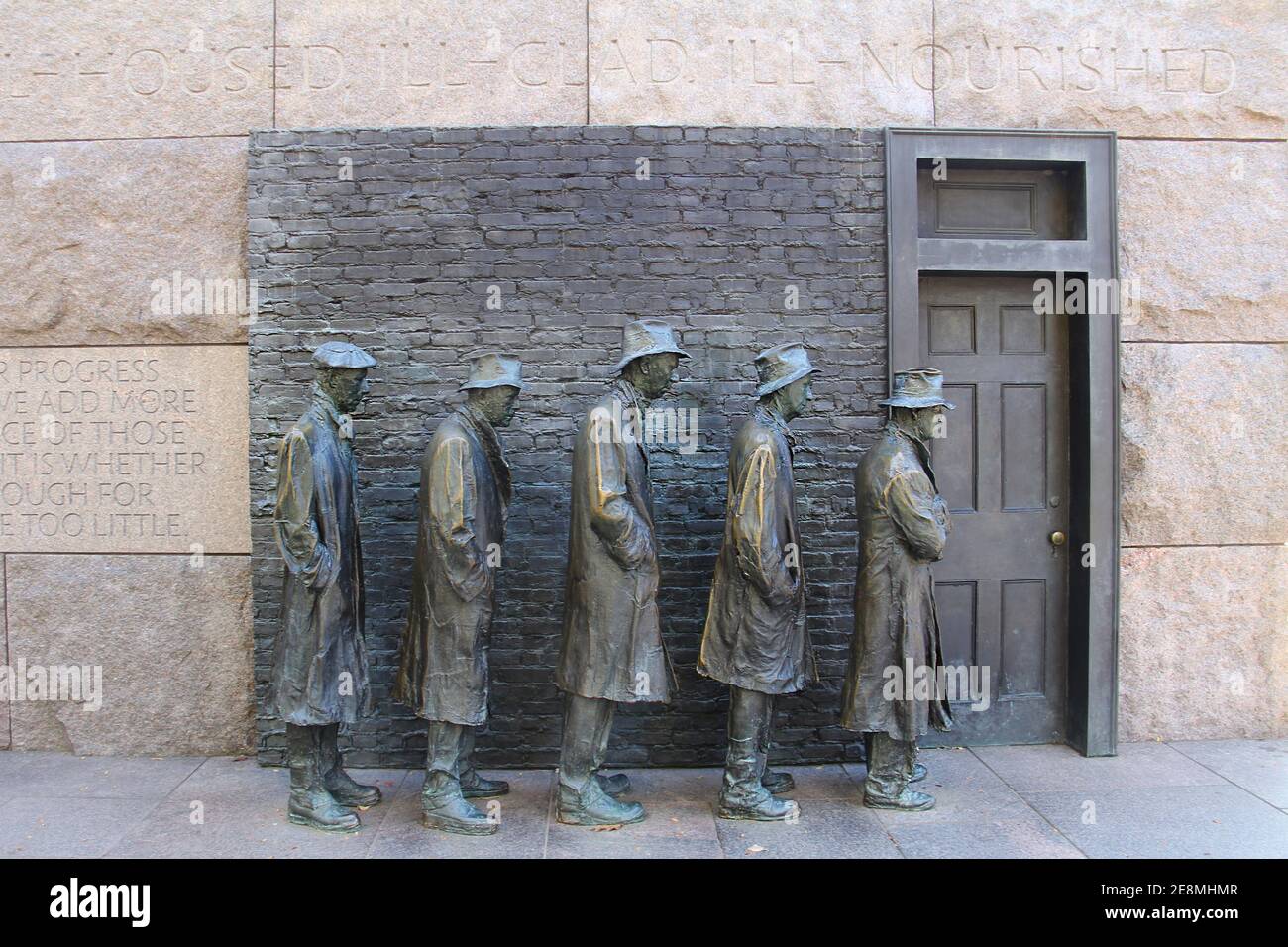 Außenansicht der Hunger Skulptur von Franklin Delano Roosevelt Memorial in Washington, D.C. Stockfoto