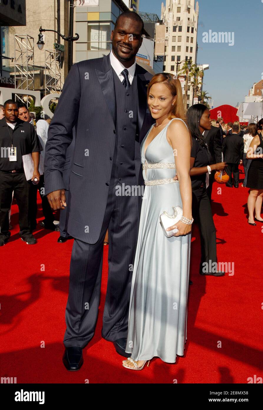 NBA-Spieler Shaquille O'Neal und Frau Shaunie O'Neal nehmen an den ESPY Awards 2007 Teil, die am 11. Juli 2007 im Kodak Theatre am Hollywood Boulevard in Los Angeles, CA, USA, verliehen werden. Foto von Lionel Hahn/ABACAPRESS.COM Stockfoto