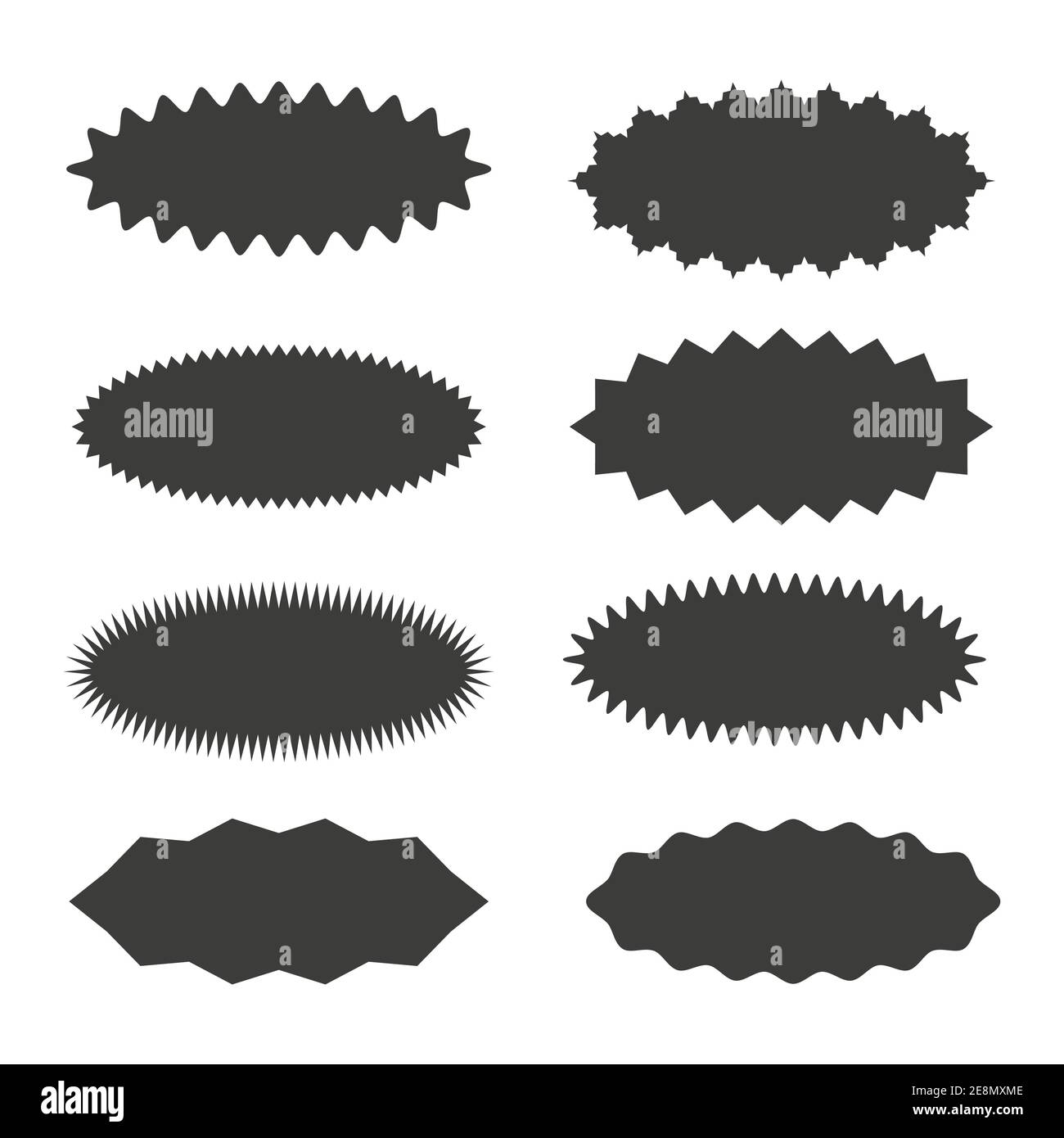 Starburst Aufkleber Set - Sammlung von Sonderangebot Verkauf rund und oval Sunburst Etiketten und Abzeichen. Stock Vektor