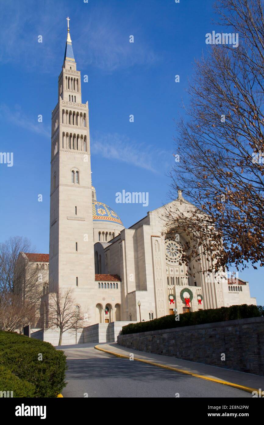 Basilica des nationalen Schreins der Unbefleckten Empfängnis in Washington, D.C. Stockfoto