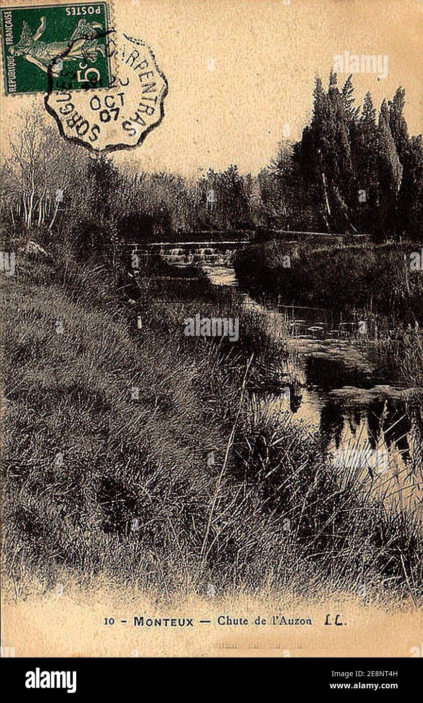 Monteux l'Auzon et ses chutes en 1907. Stockfoto