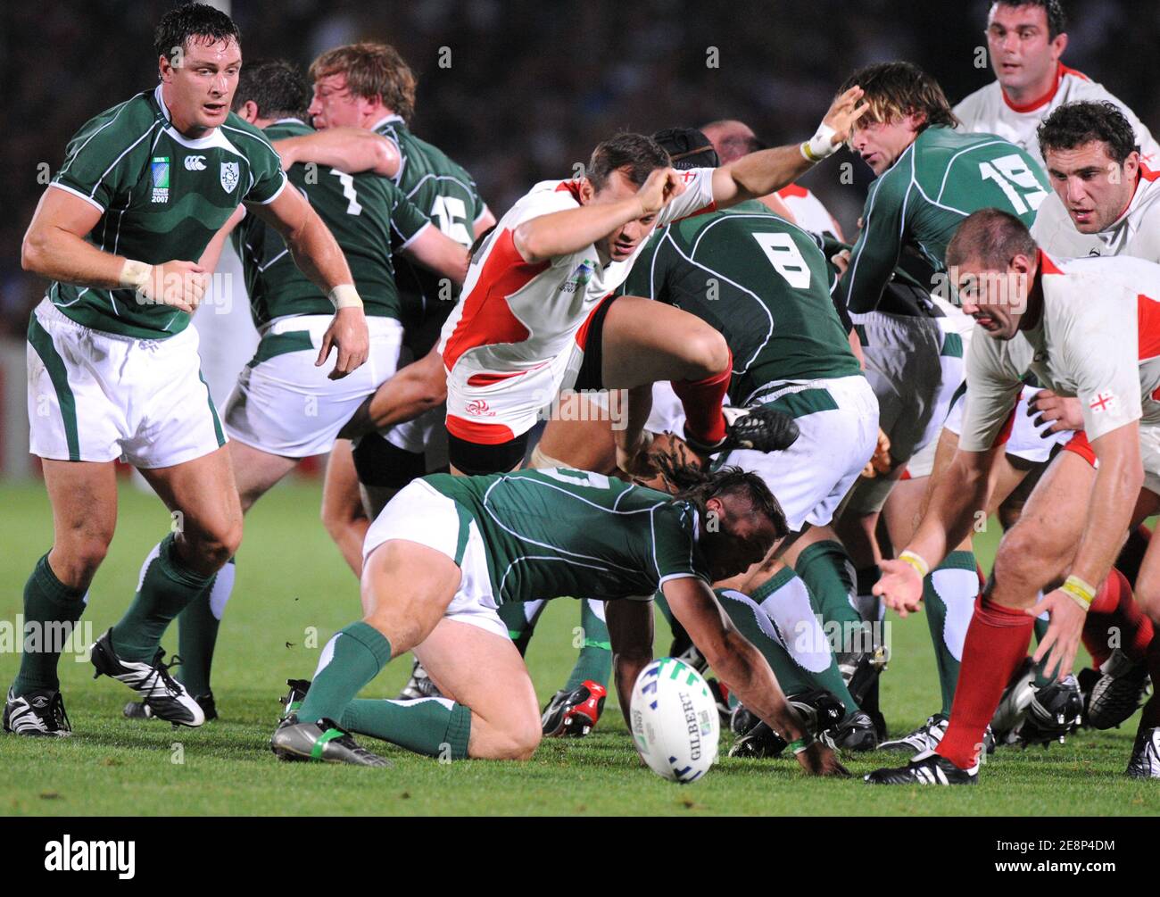 Verwirren Sie die Action während der IRB Rugby World Cup 2007, Pool D, Irland gegen Georgien im Chaban Delmas Stadium in Bordeaux, Frankreich am 15. September 2007. Foto von Nicolas Gouhier/Cameleon/ABACAPRESS.COM Stockfoto