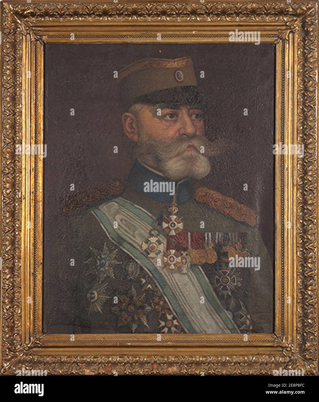 Milan Arsić Daskalo (1885-1936) - Portret Generala Ljubomira Milića, 1933, 70x57cm. Stockfoto