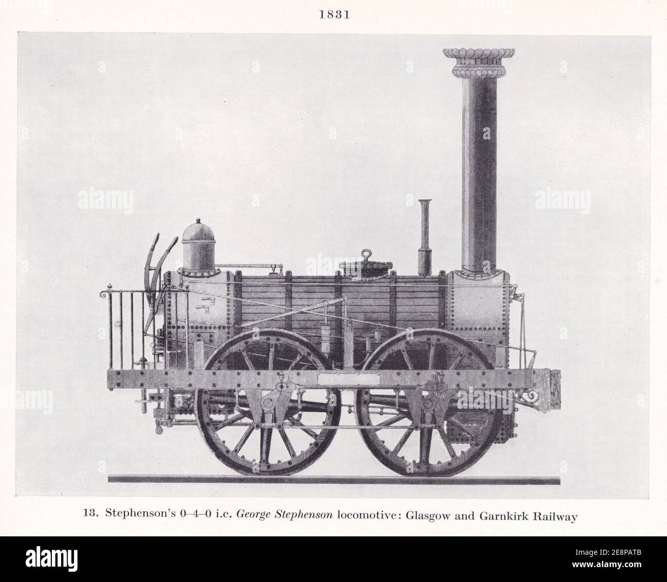 Stephenson's 0-4-0 i.c. George Stephenson Lokomotive: Glasgow and Garnkirk Railway 1831. Stockfoto