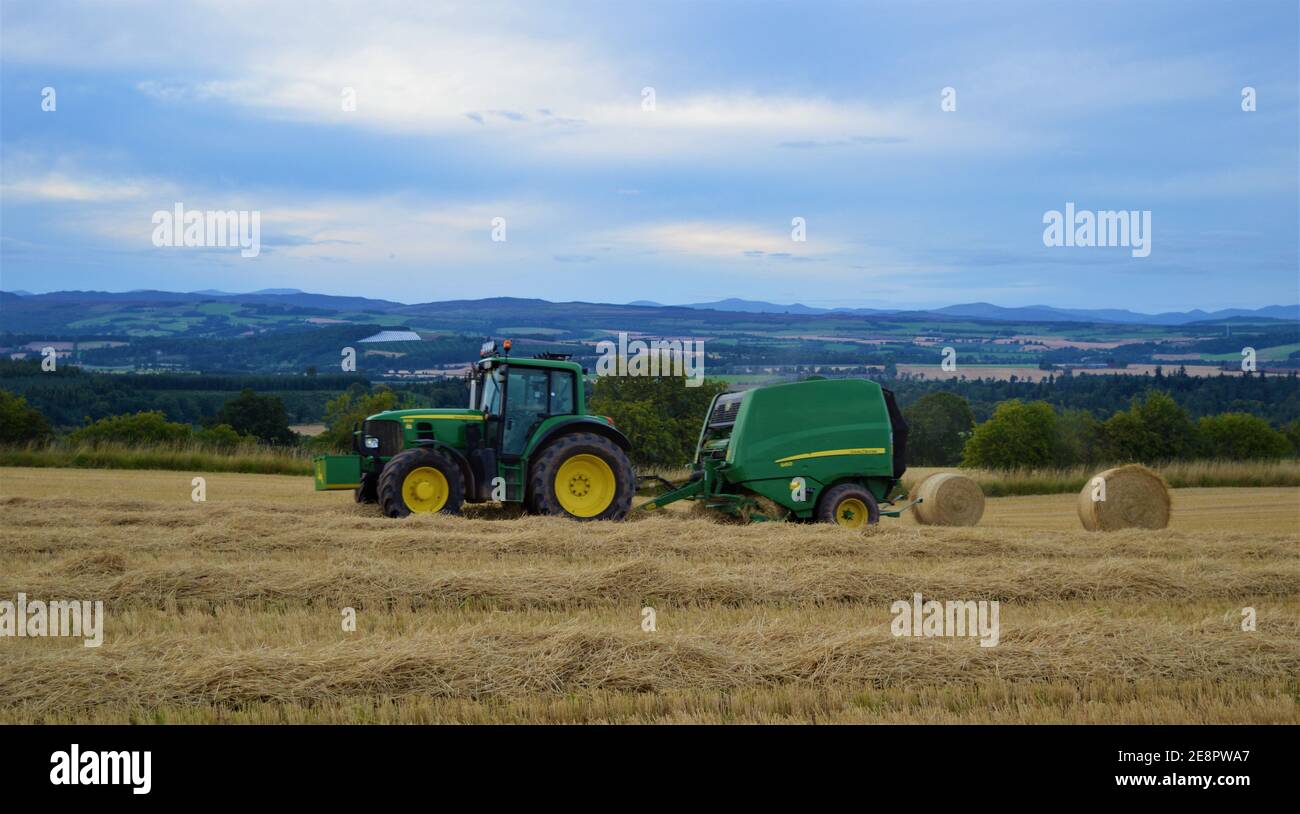 John Deere Ballenhalm, Cargil, Perthshire, Schottland Stockfoto