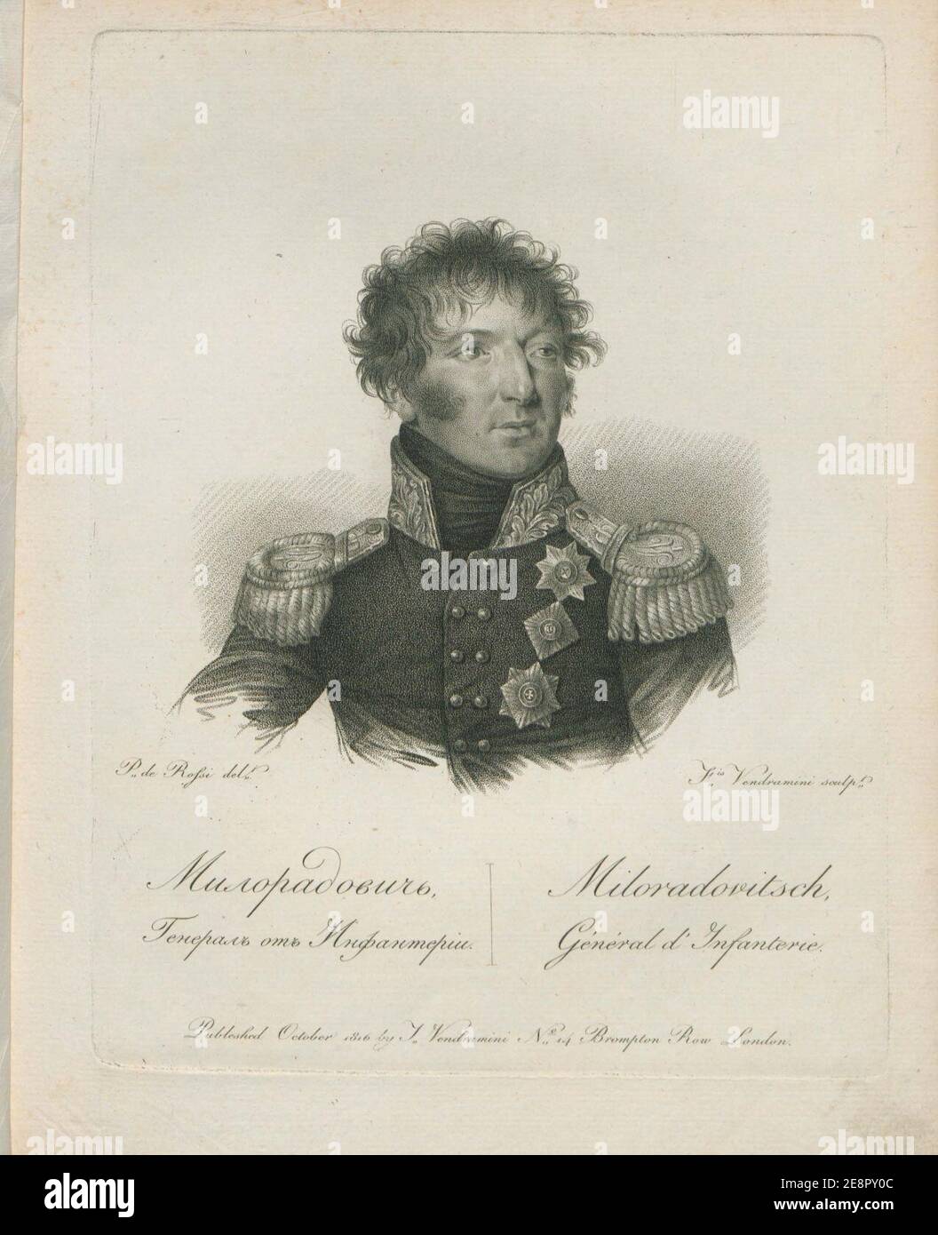 Mikhail Andreevitch Miloradovitch von Francesco Vendramini. Stockfoto