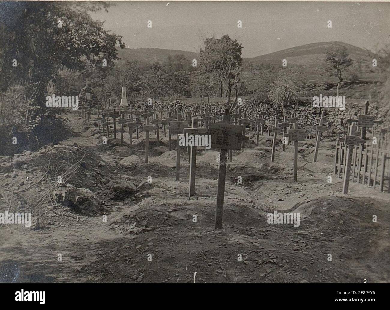 MIL.Friedhof III.Div.San.Kol.Nr.7.in Berje. Stockfoto