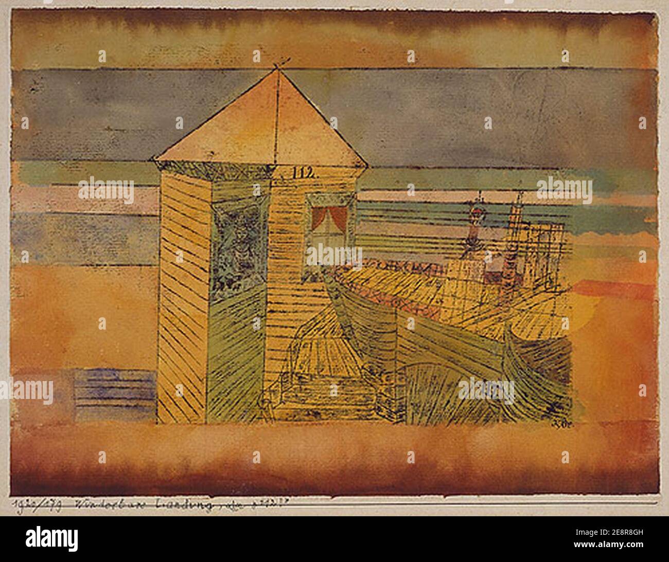 Wundersame Landung, oder die ''112!'' Von Paul Klee 1920. Stockfoto