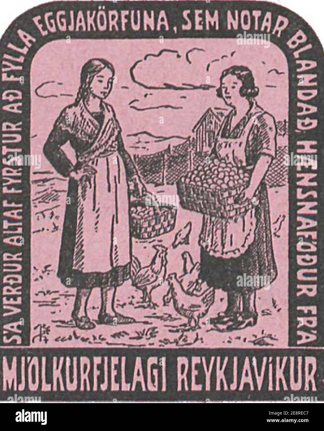 Mjólkurfélag Reykjavíkur hænsnafóður Nýtt kvennablað 1940. Stockfoto