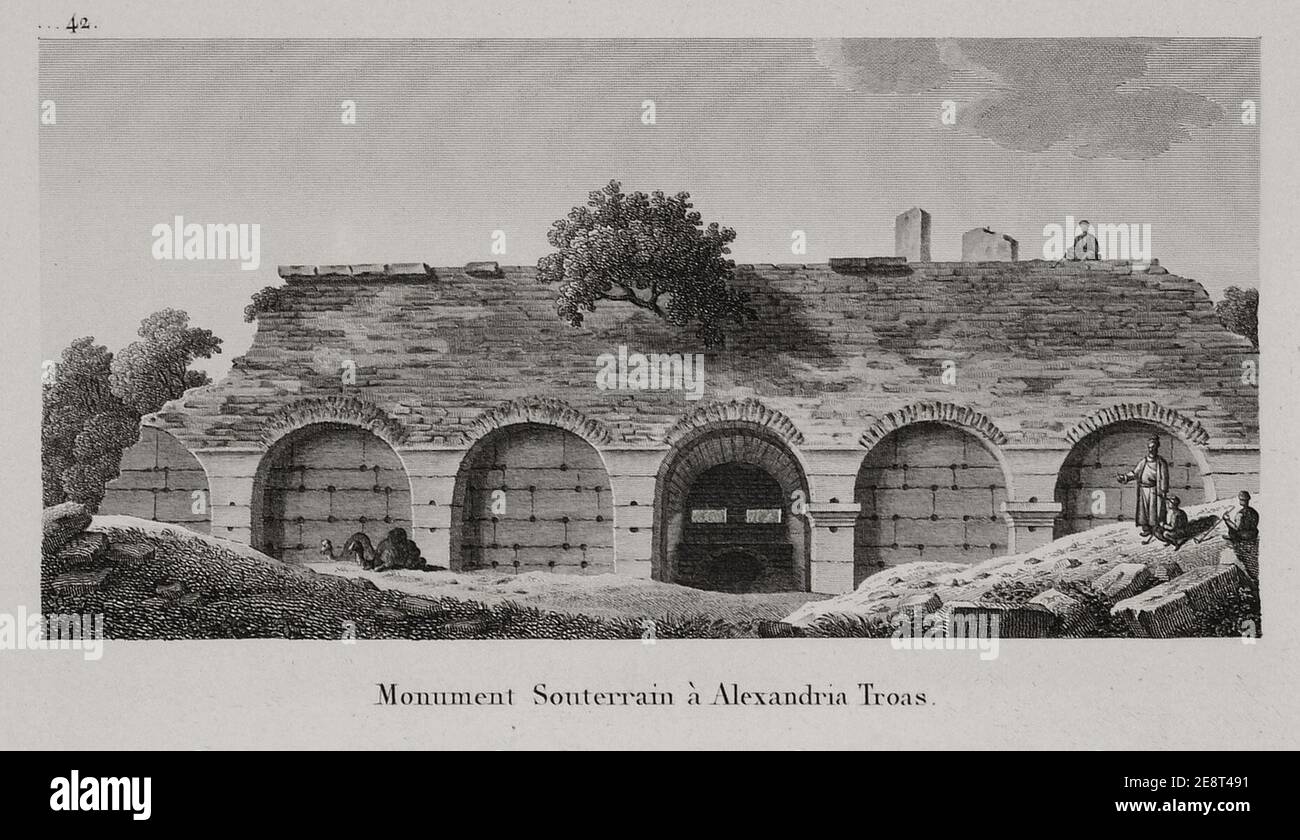 Monument Souterrain à Alexandria Troas - Choiseul-gouffier Gabriel Florent Auguste De - 1822. Stockfoto