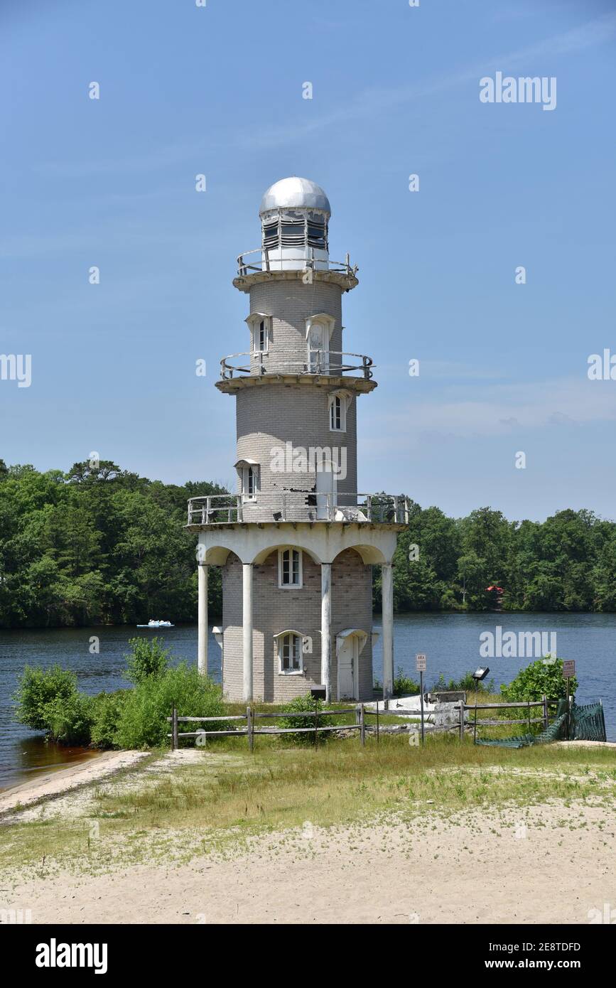 Ein rustikaler Leuchtturm in Mays Landing New Jersey Stockfoto