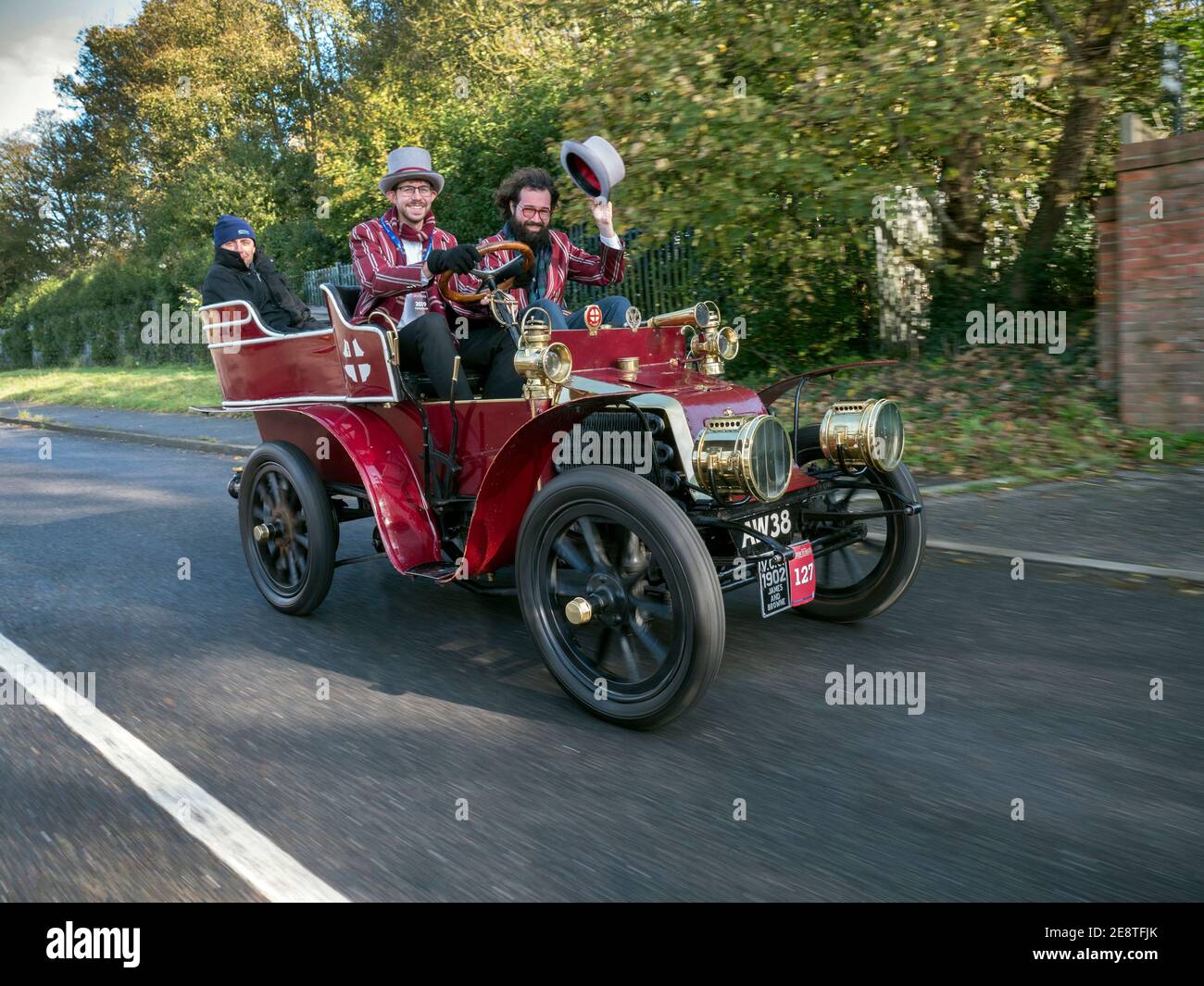 Nummer 127 A 1902 James & Browne eingegeben von Imperial College auf der London to Brighton Veteran Car Run. 2019 Stockfoto