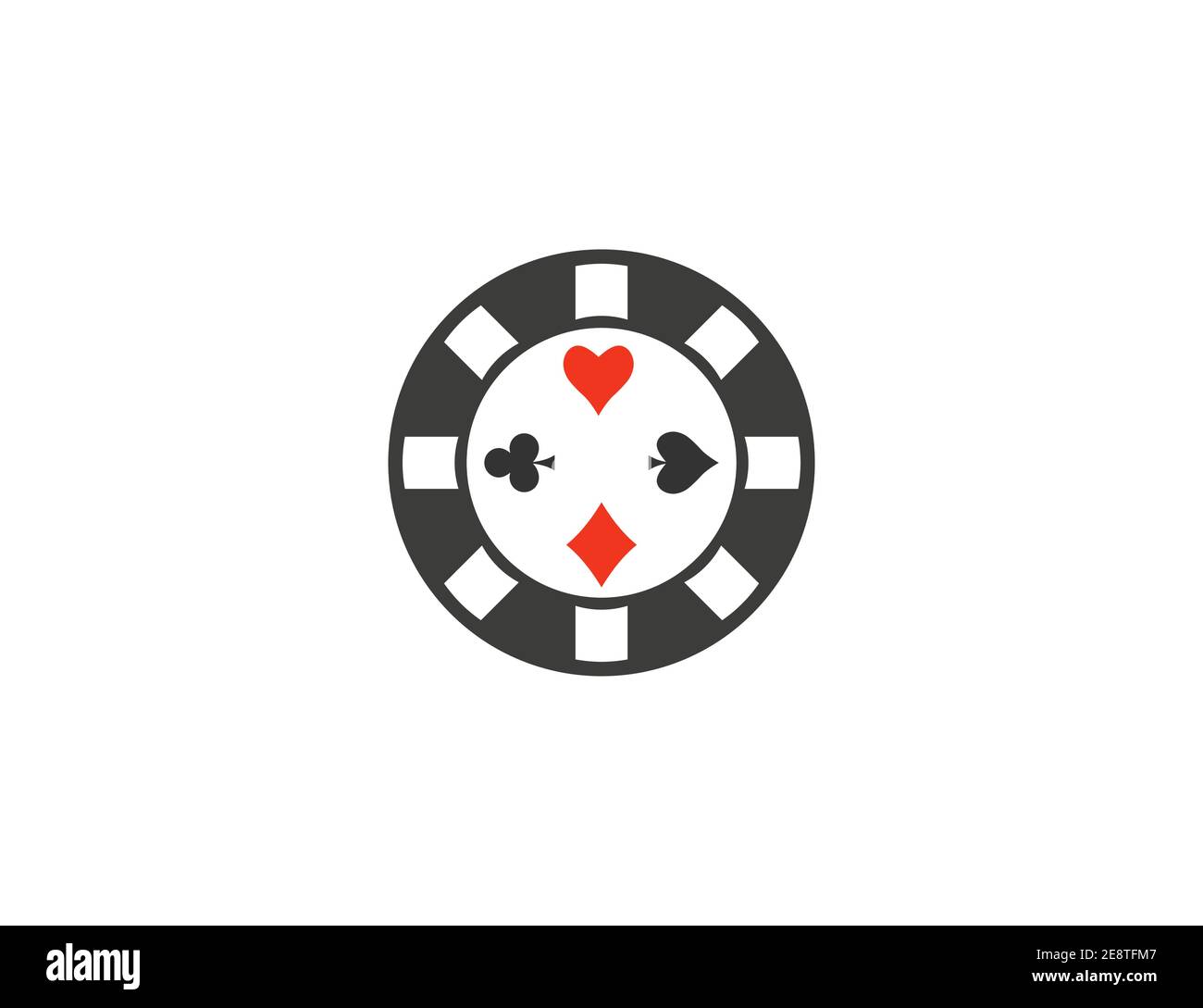 Casino, Chip gamble Jackpot Symbol Vektor Stock Vektor