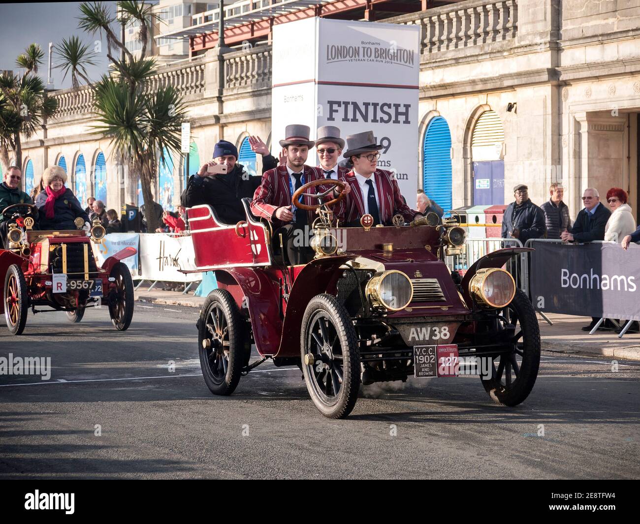 Nummer 127 A 1902 James & Browne eingegeben von Imperial College auf der London to Brighton Veteran Car Run. 2019 Stockfoto