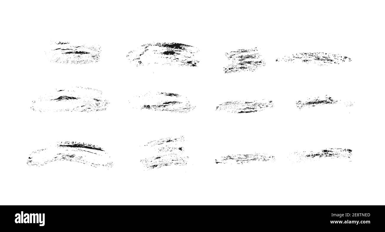 Vektor Grunge Texturen gesetzt. Sammlung von Pinselstrichen Stock Vektor