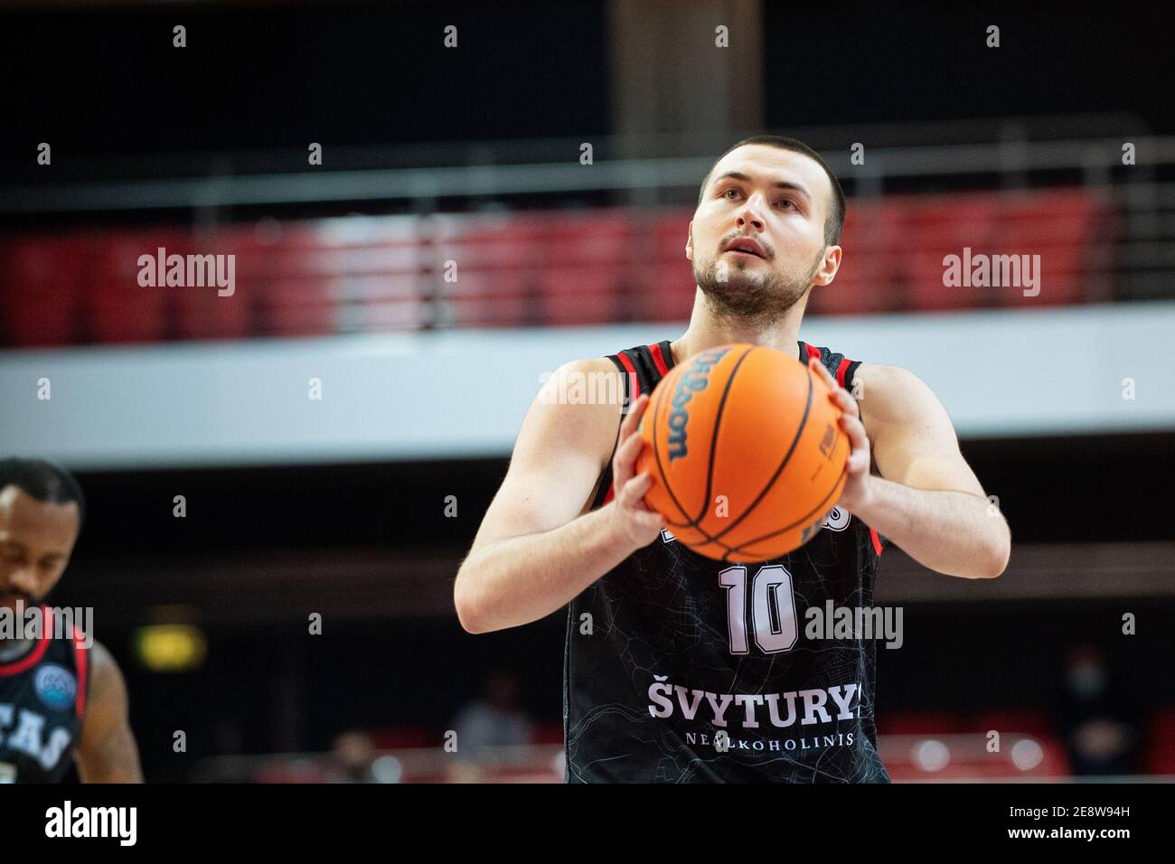 Basketball Champions League. Groupe „E“. Rytas Vilnius - SIG Strasbourg - 81-77. Vilnius „Jeep“ areną. 2021-01-26, 19.30 Stockfoto