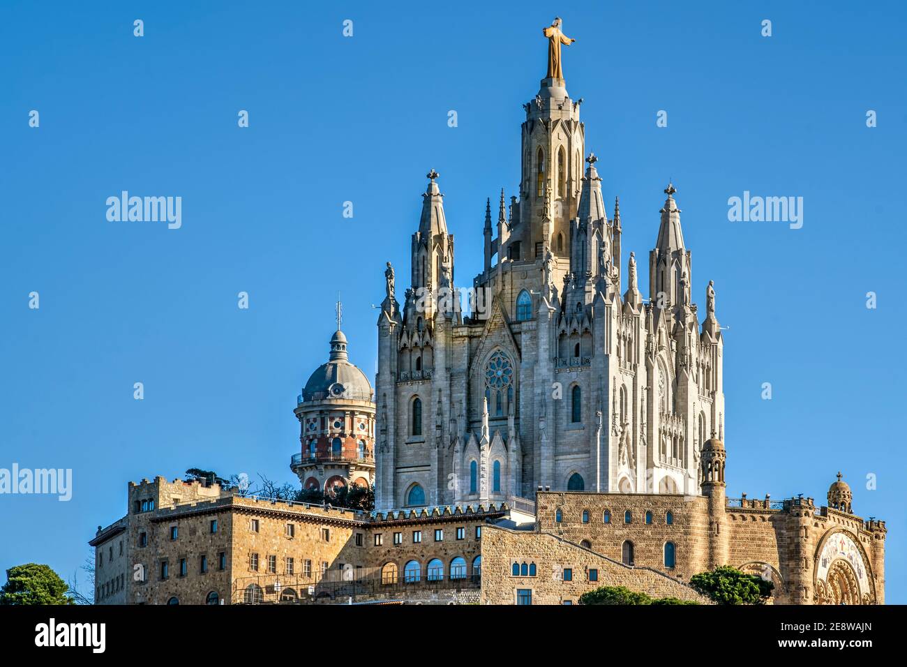 Tempel Expiatori del Sagrat Cor oder Expiatory Kirche des Heiligen Herzens Jesu, Tibidabo, Barcelona, Katalonien, Spanien Stockfoto
