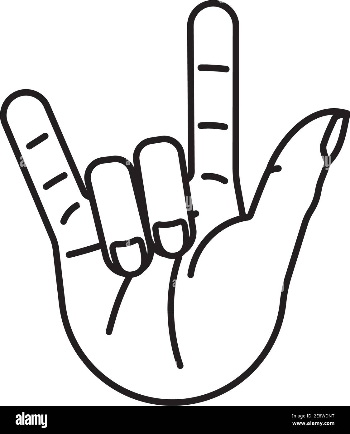 Hand Zeichen bedeutet, ich liebe dich Vektor-Linie Symbol für Zeichen Sprache Tag am 23. September. Stock Vektor