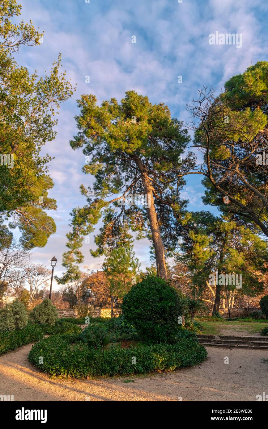 Königin Jelena Madijevka Park, der älteste öffentliche Park in Kroatien. Stockfoto