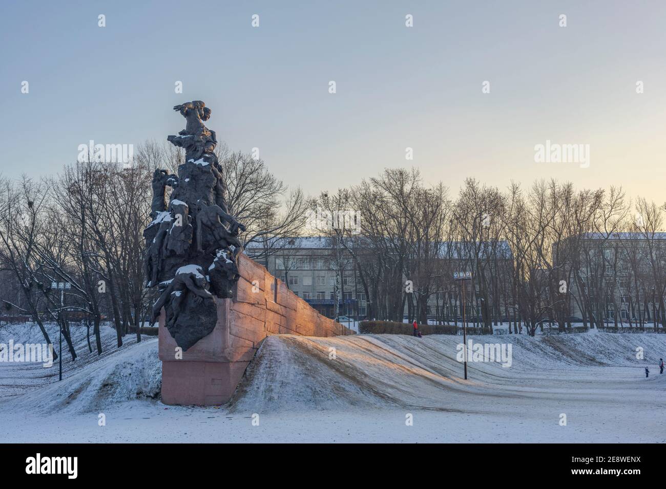 Denkmal für die Opfer in Babin Jar in Kiew, Ukraine Stockfoto