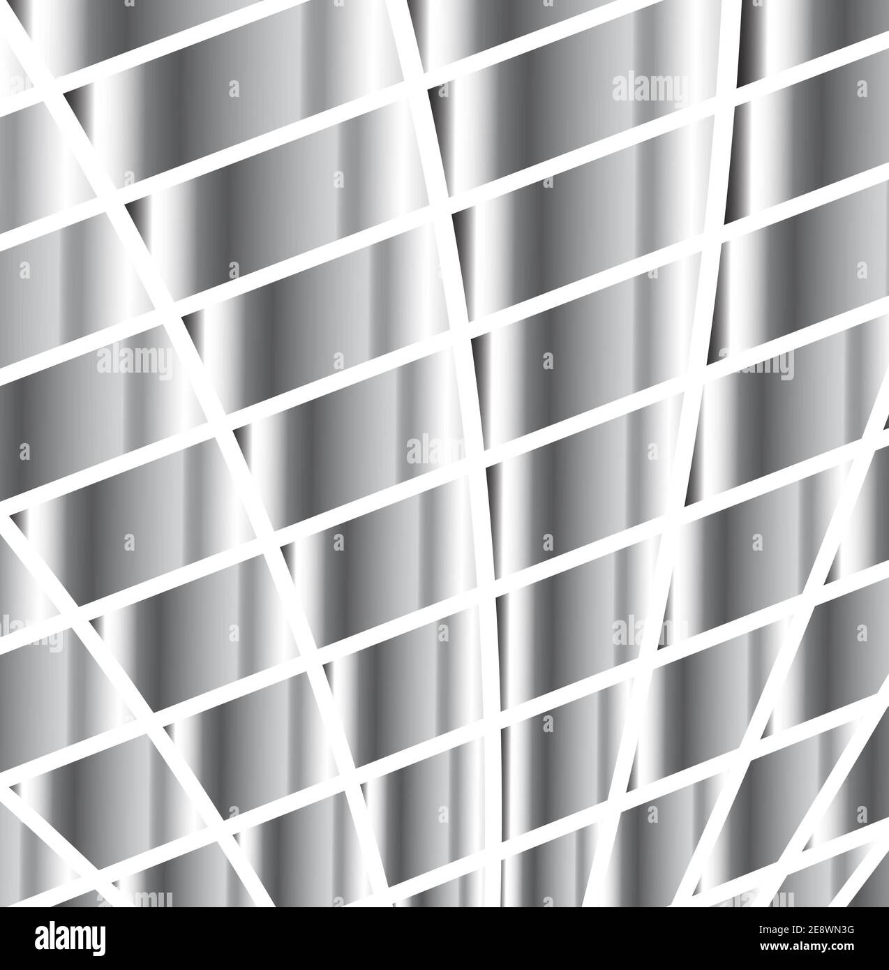 Silberner Metallhintergrund mit Quadraten Stockfoto