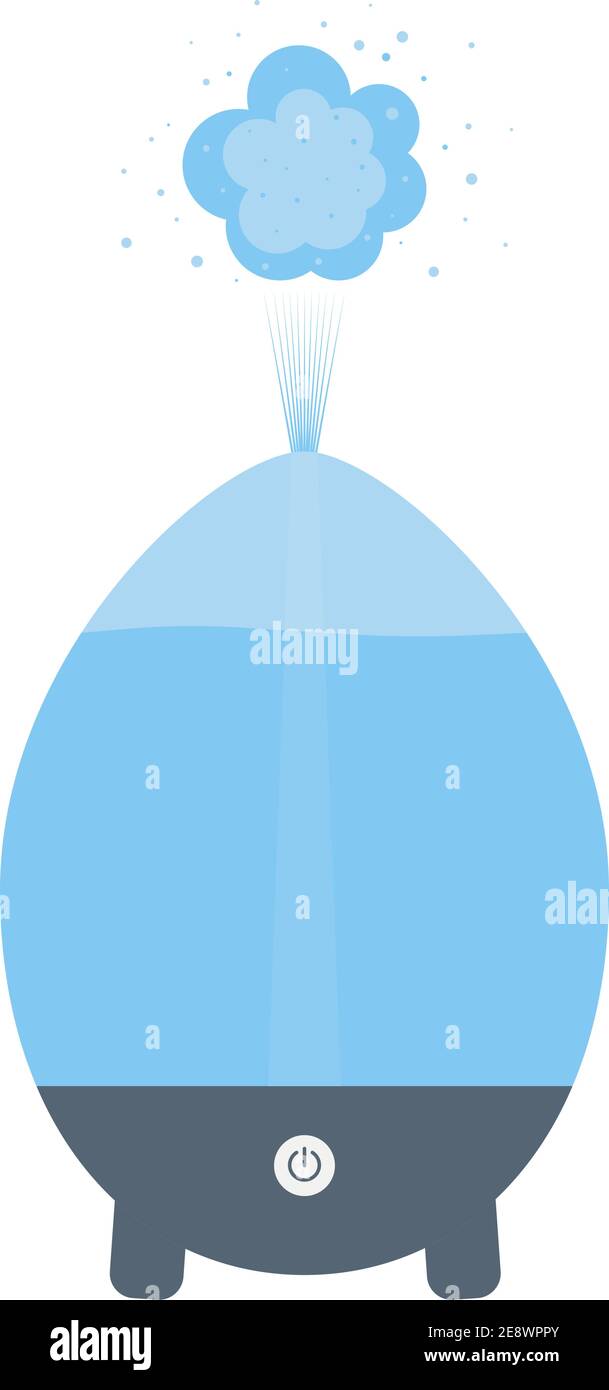 Luftbefeuchter, Vektor. Ein Gerät zum Befeuchten und Reinigen von Luft. Das isolierte Objekt. Stock Vektor
