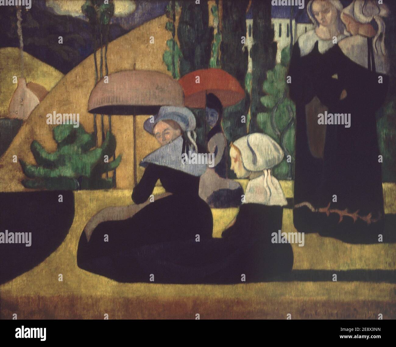 Bretonische Frauen im Schatten - 1892 - 81x105 cm - Öl auf Leinwand - Pont-Aven Schule. Autor: EMILE BERNARD. LAGE: MUSEE D'ORSAY. Frankreich. Stockfoto