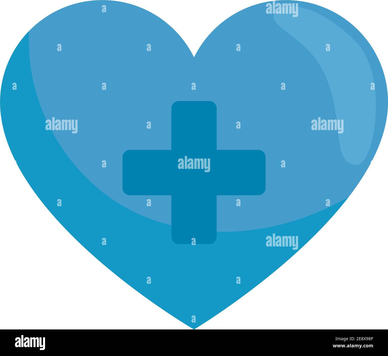 Herz-Herz-Kreislauf mit medizinischem Kreuz Stock Vektor