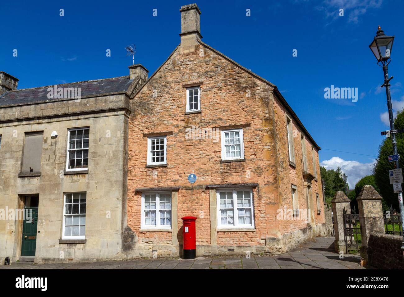 Das Haus von Dr. Jan Ingen Housz, (entdeckt Photosynthese im Jahr 1779), Church Street, Calne, Wiltshire, Großbritannien. Stockfoto