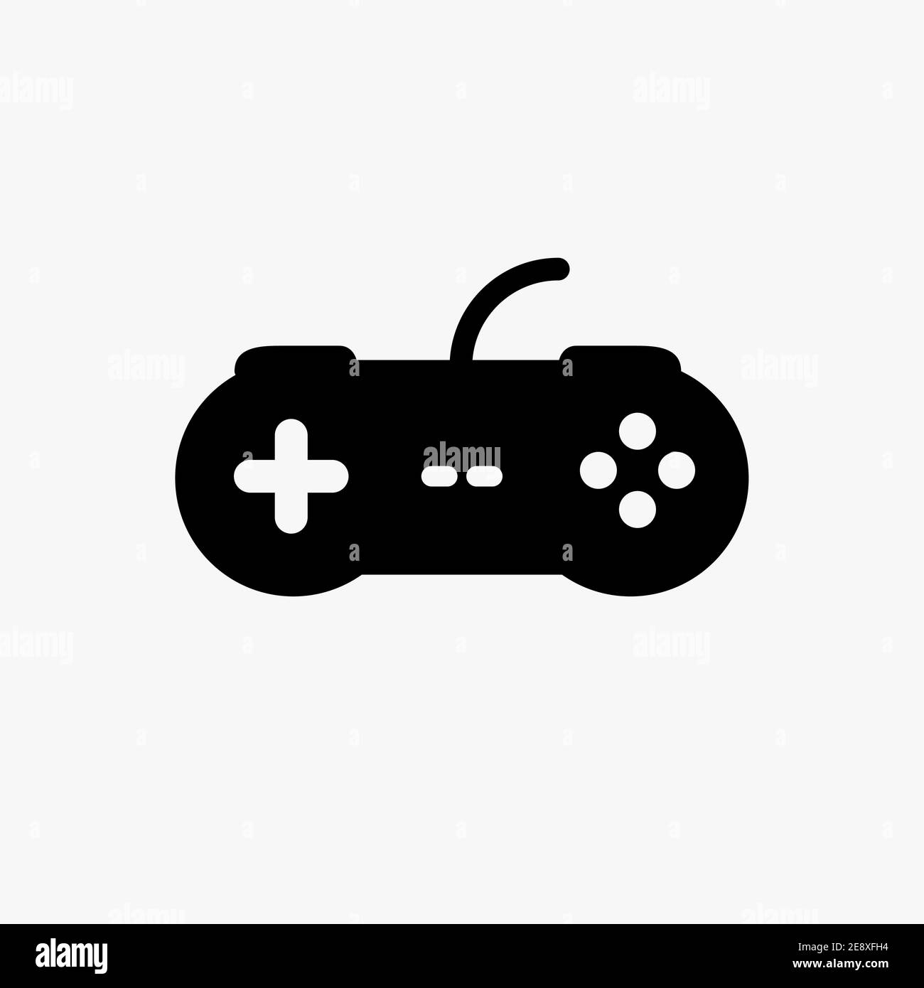 Joystick für Videospielsteuerung, flaches Symbol. Videospiel Konsole Controller Game Pad Stock Vektor