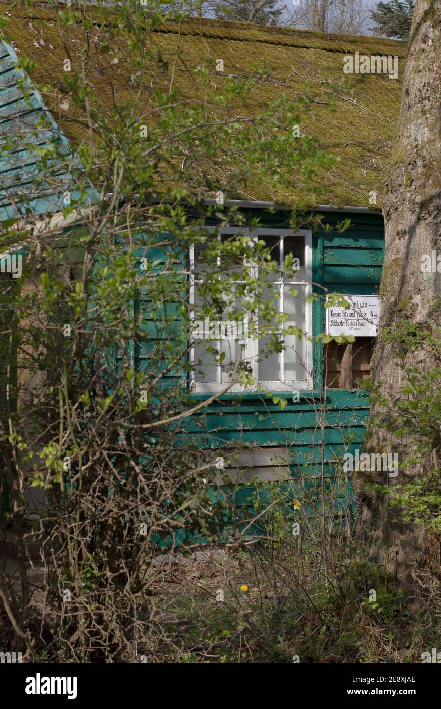 Verlassene Silchester Römisches Stadtmuseum. Etwa 1 Meilen von den Ruinen der Stadt entfernt. Stockfoto